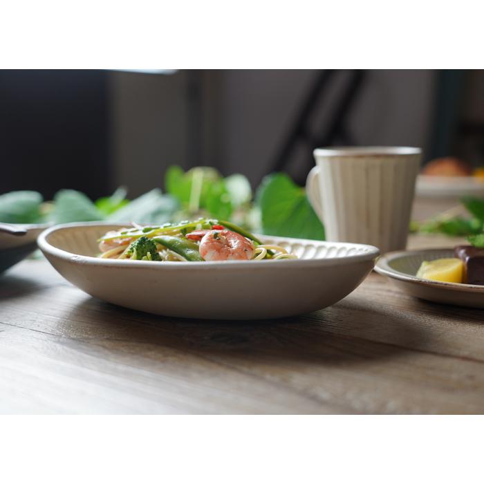 益子焼 Kinari パスタ皿 わかさま陶芸 楕円皿 浅鉢 おしゃれ