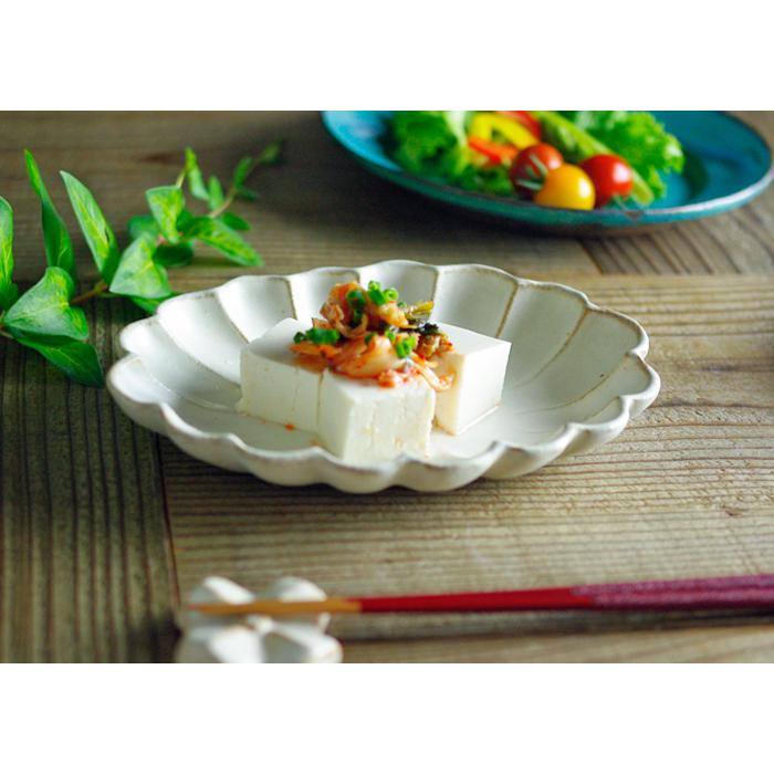 kinari 浅雲皿 (小) 益子焼 わかさま陶芸 アイボリー ベージュ 楕円皿