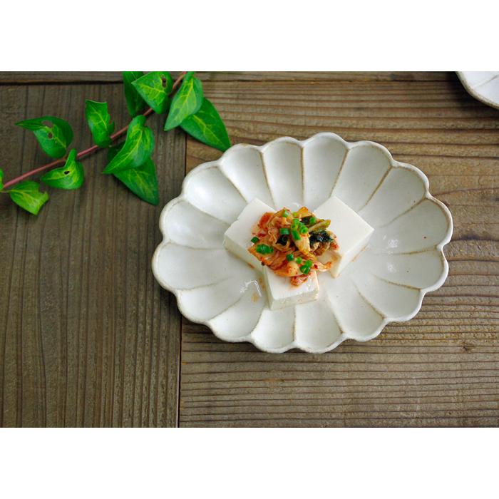 kinari 浅雲皿 (小) 益子焼 わかさま陶芸 アイボリー ベージュ 楕円皿