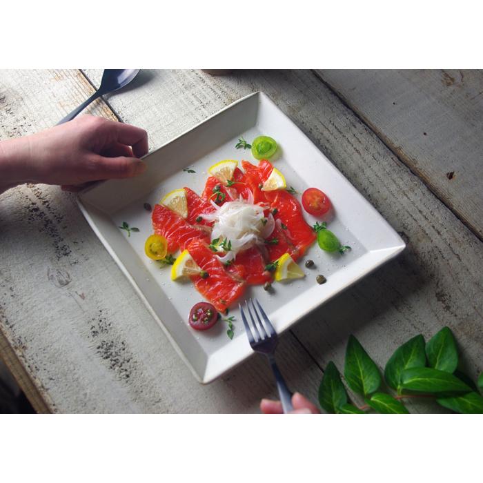 カルパッチョ皿（大） kinari 益子焼 角皿 大皿 ワンプレート皿