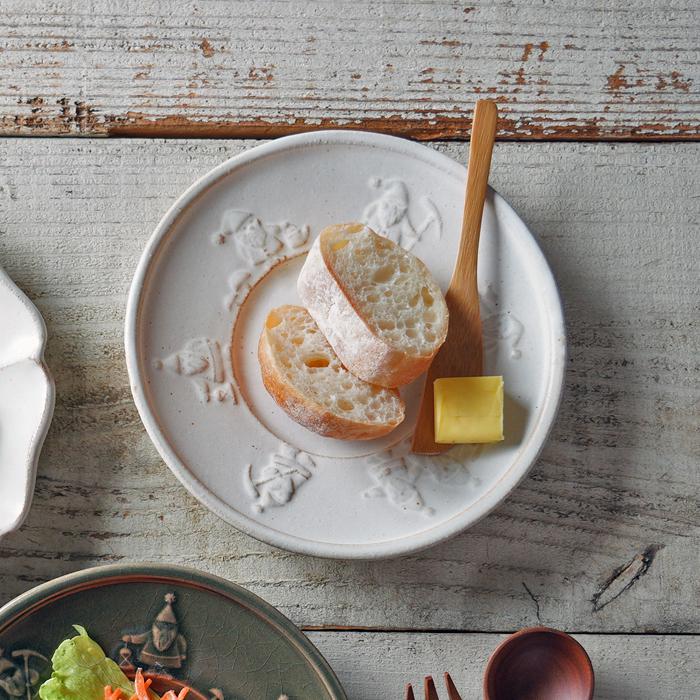 益子焼 こびとのパン皿 / kinari プレート 白雪姫 童話シリーズ 7人の