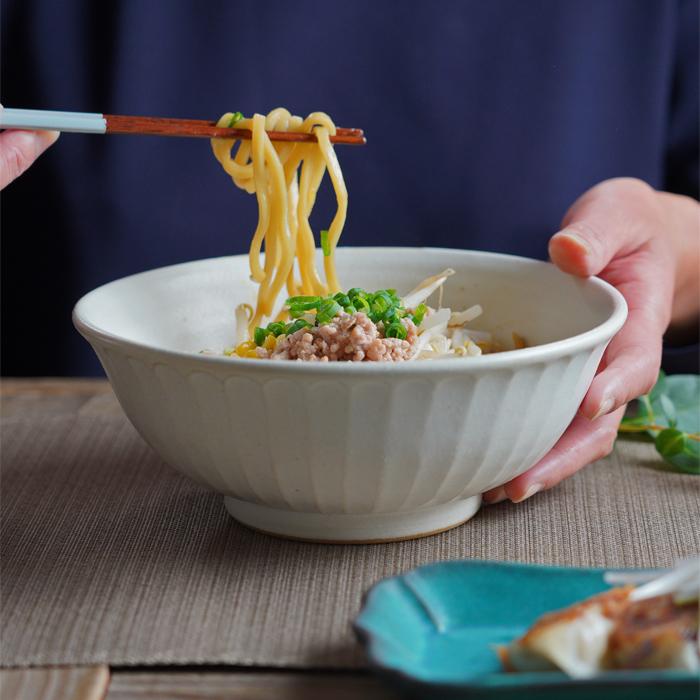 益子焼 ラーメンどんぶり（平） kinari わかさま陶芸 丼 麺鉢 中鉢