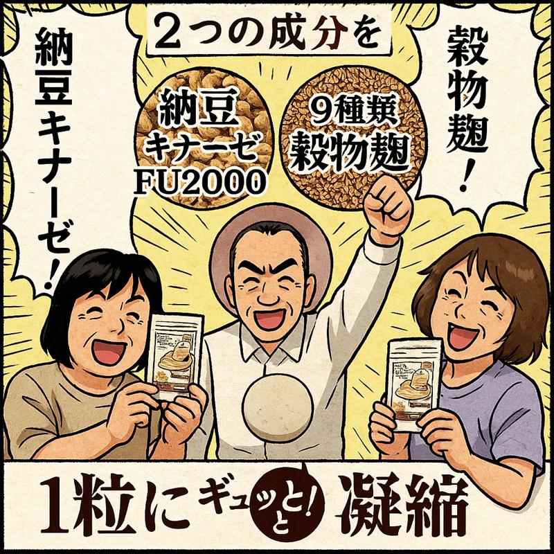 ナットウキナーゼ サプリメント 30粒 約1か月分 納豆キナーゼ2000FU 9種穀物麹 ビタミンK2除去済 爆買 |  | 20