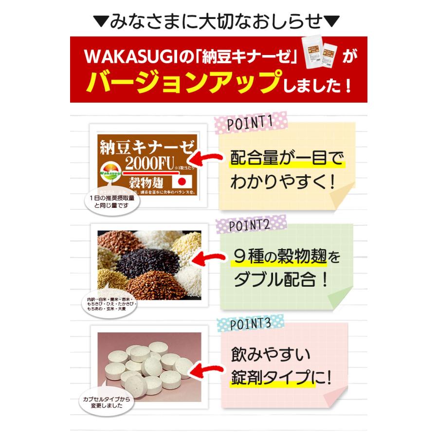 ナットウキナーゼ 納豆キナーゼ2000FU 30粒 約1ヶ月分 ナットウ麹粒 +9