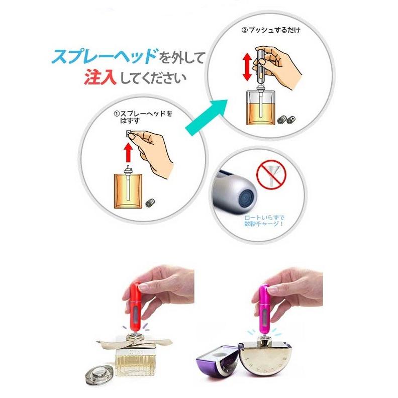 アトマイザー 5ml 香水10秒チャージ ワンタッチ補充 クイック