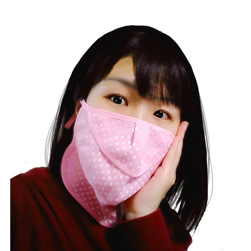 マスク UVカット サマーマスク 2点セット サウナ用にも ピンク