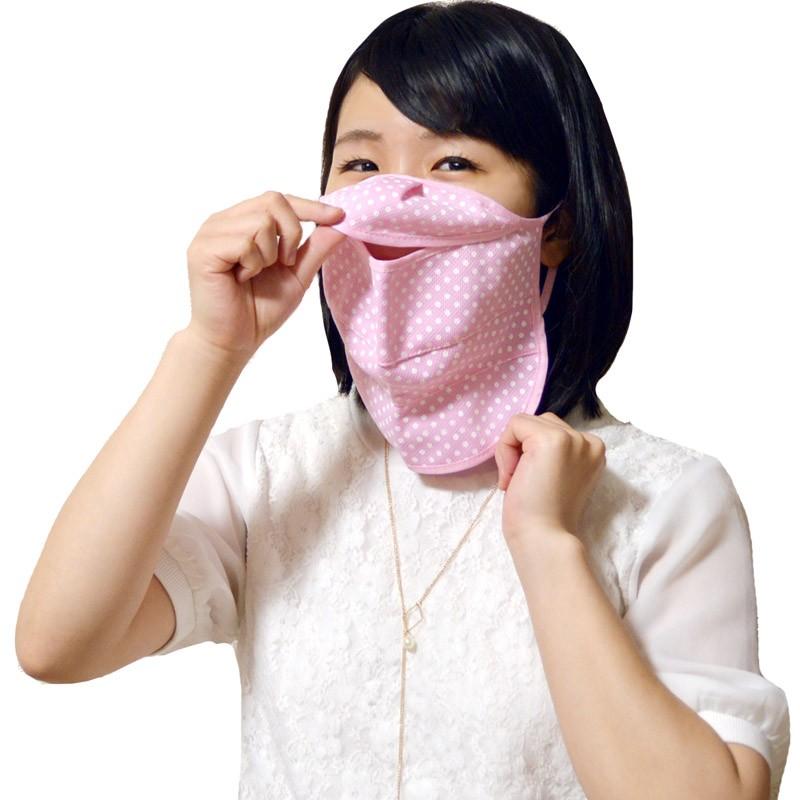 マスク UVカット サマーマスク 2点セット サウナ用にも ピンク