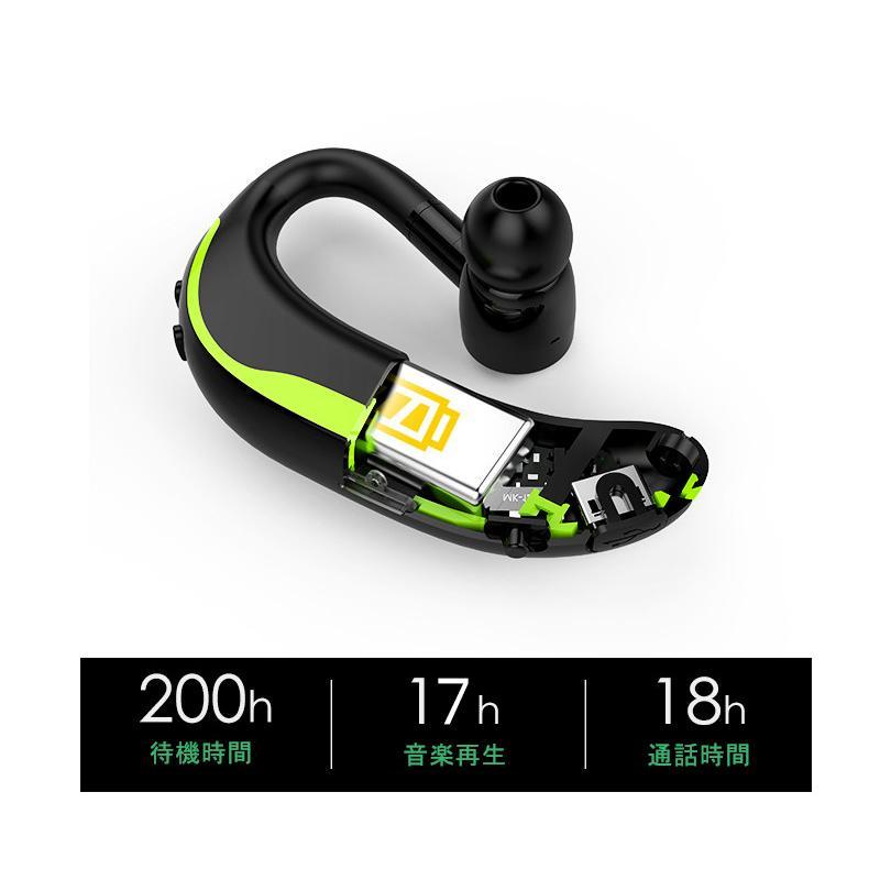2024最新版ブルートゥースイヤホン Bluetooth5.3 ワイヤレスイヤホン 耳掛け型 ヘッドセット 片耳 最高音質 マイク内蔵 日本語音声通知 180°回転 左右耳兼用｜wakayostore｜18