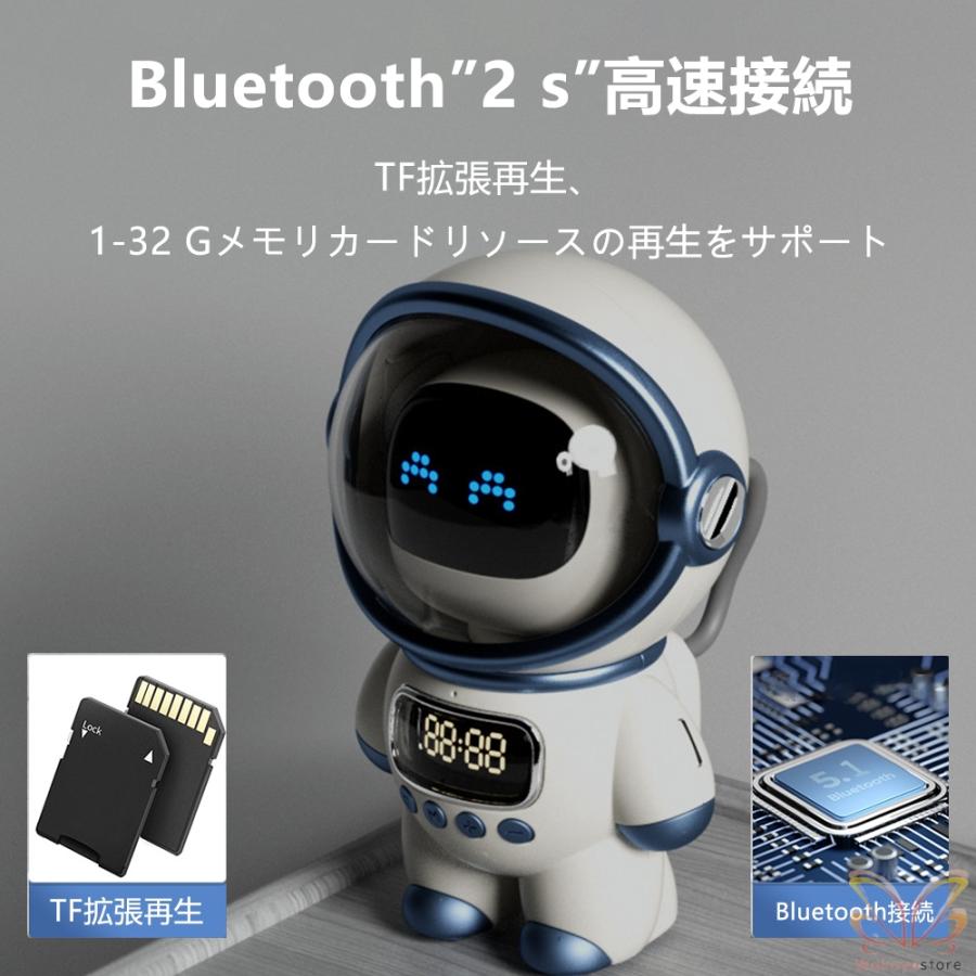 2024新品 宇宙人スマートスピーカー Bluetooth 高音質  ワイヤレスハンズフリー 充電式 バッテリー内蔵  PC HIFI 大音量 SD USBメモリー 360サラウンドステレオ｜wakayostore｜04