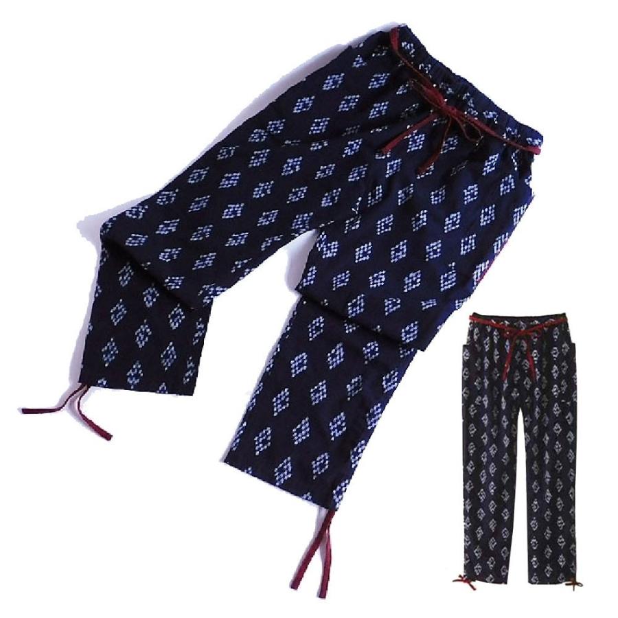 久留米絣もんぺ パンツ 美脚 モンペ 菱絣 日本製 民芸 工芸品