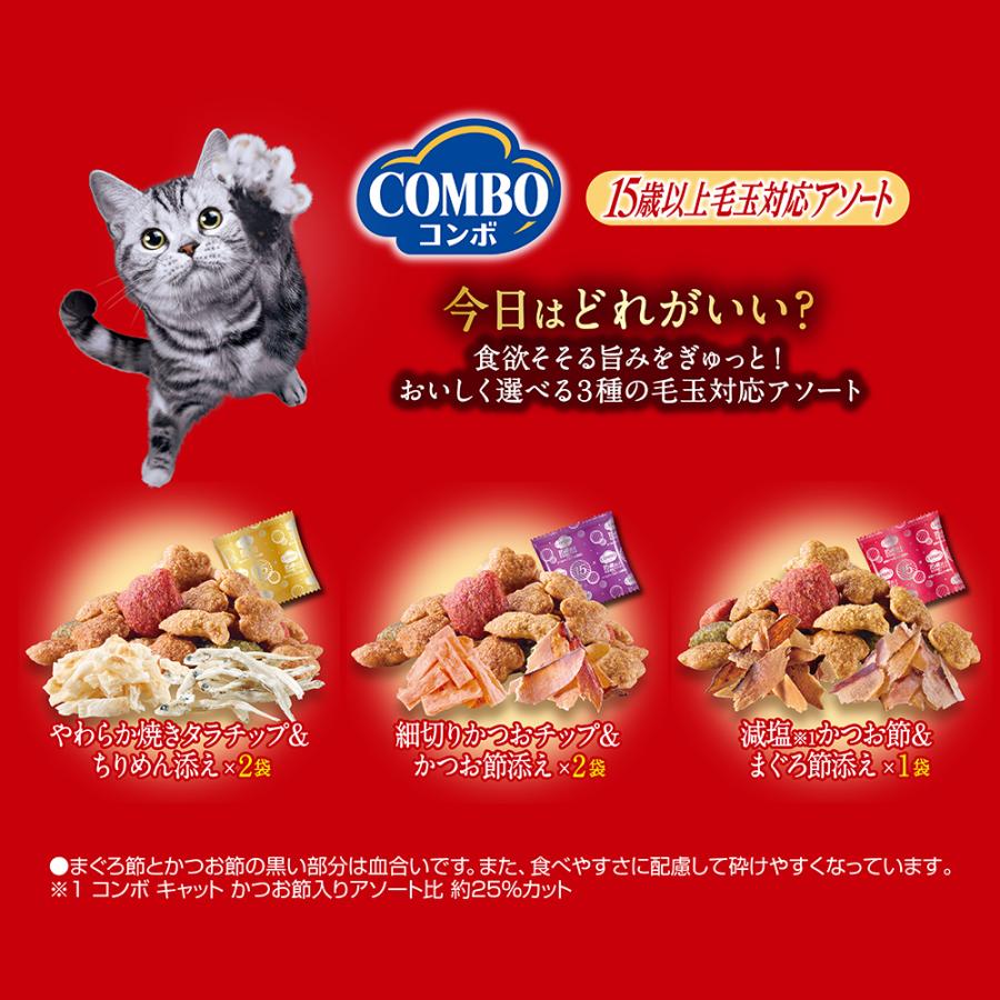 （1ケース販売）　「コンボ キャット 15歳以上 毛玉対応アソート  600g(120g*5袋) 」　12個の詰合せ_2