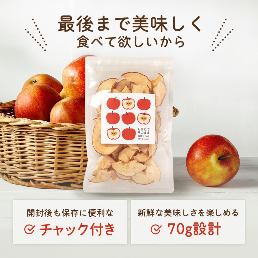 りんごチップス ドライアップル 国産 長野県産 70g りんご約840g分