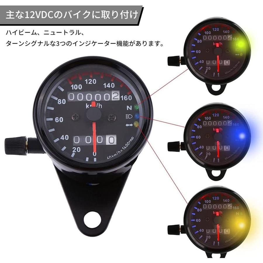 新品 機械式 バイク ミニ スピードメーター 140km/h 65mm トリップ付