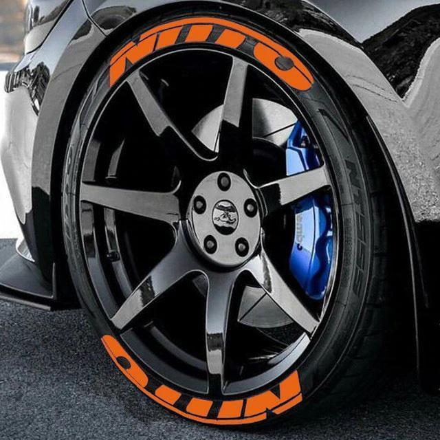 タイヤ ステッカー 4PCS NITTO Orange : WakeTari Shop - 通販 - Yahoo
