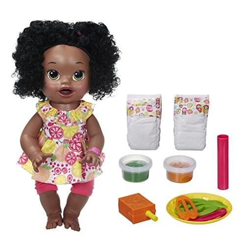 輸入ベビーアライブ赤ちゃんおままごと Baby Alive Super Snacks Snackin´ Sara African American