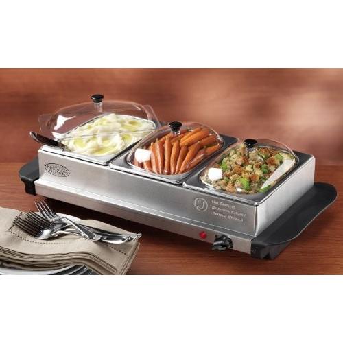 Living by Nostalgia BCD332 3-Station Mini Buffet Server with Warming Tray｜wakiasedry｜02