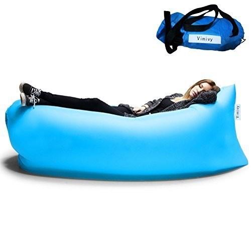 Outdoor Convenient Inflatable Lounger Hangout Nylon Fabric Sleeping Compression Air Bag (Blue)