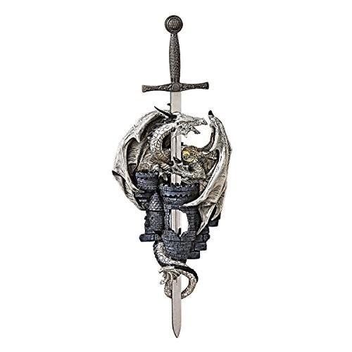 Design Toscano Dragon of Stonebridge Castle Wall Sculpture, Two Tone Stone ゲーム、おもちゃ-その他おもちゃ