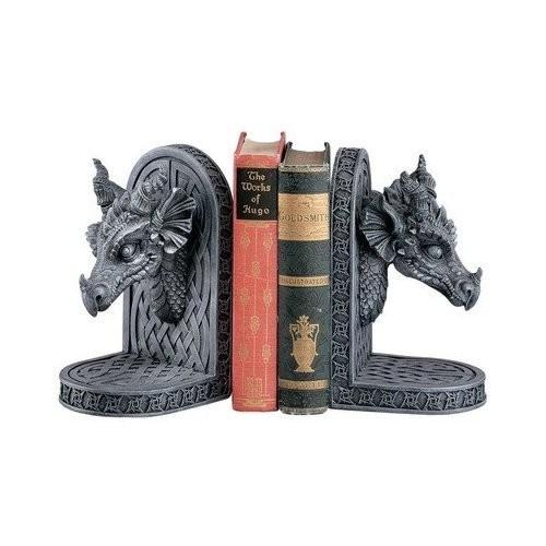 Design Toscano Gray Friar Dragon Bookends Statue (Set of 2)_1