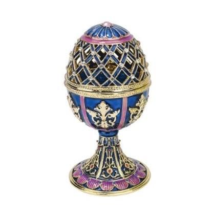 安いセール Design Toscano Jeweled Trellis Faberge-Style Enameled Egg Collection: Bleue