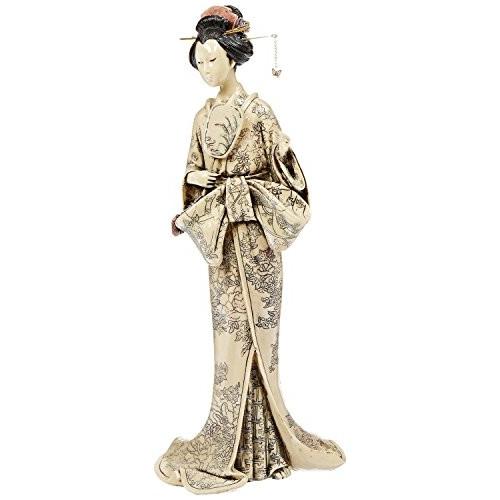 Design Toscano Japanese Okimono Geisha Holding Mirror in Faux Ivory