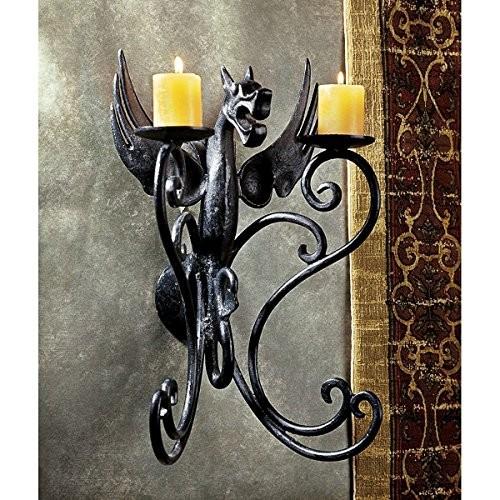Design Toscano Castle Dragon Iron Wall Sconce_3