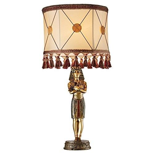Design Toscano King Tutankhamen Sculptural Table Lamp， Full Color