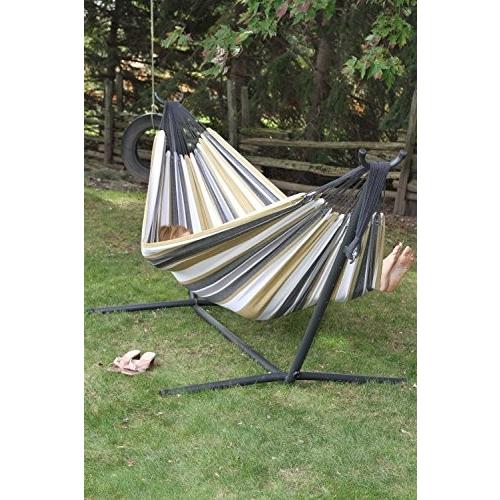 ビブレ スチールスタンド付ダブルハンモック＋ツリーストラップセット