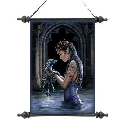Design Toscano Gothic Water Dragon Canvas Wall Scroll Tapestry by Design Toscano ゲーム、おもちゃ-ブロック-おもちゃ