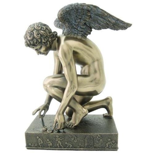 跪く恋のキューピッド（エロス）彫像　恋愛の神 古代ギリシャ神話 彫刻 高さ約20ｃｍ/ 8 Inch Cupid with