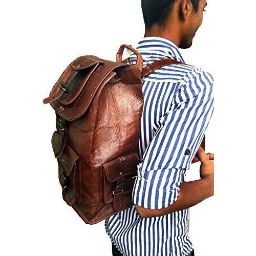 jaald jaald 18 Leather Backpack Travel rucksack knapsack daypack College Bag for women 6796867の画像
