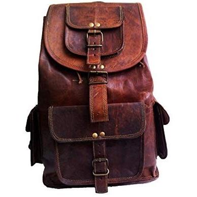 jaald jaald 18 Leather Backpack Travel rucksack knapsack daypack College Bag for women 6796867の画像