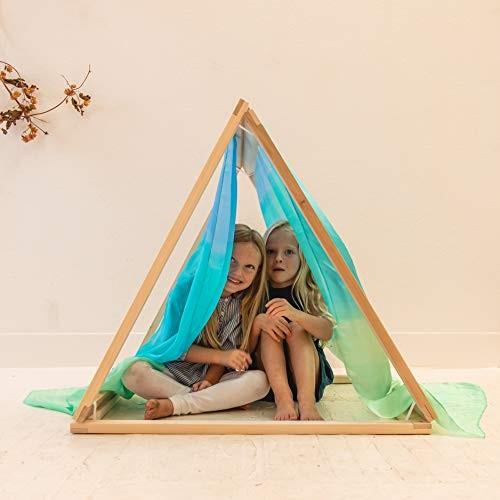 サラシルク Sarah's Silks Sea Silk Scape By Giant 9 Feet Long Bed Canopy Fort Building Play Tent Grの画像