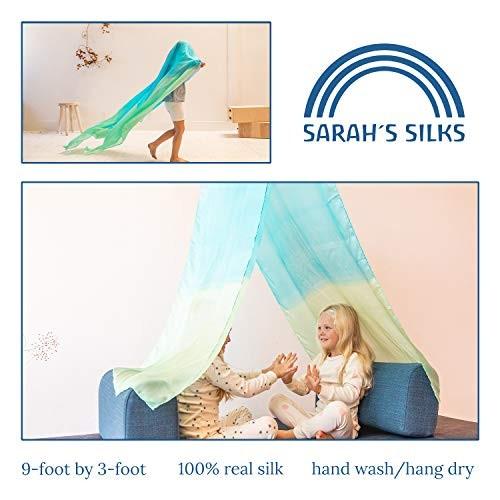 サラシルク Sarah's Silks Sea Silk Scape By Giant 9 Feet Long Bed Canopy Fort Building Play Tent Grの画像