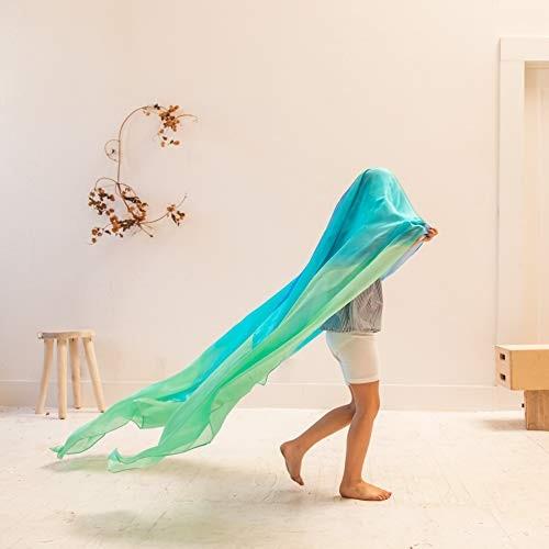 サラシルク Sarah's Silks Sea Silk Scape By Giant 9 Feet Long Bed Canopy Fort Building Play Tent Grの画像