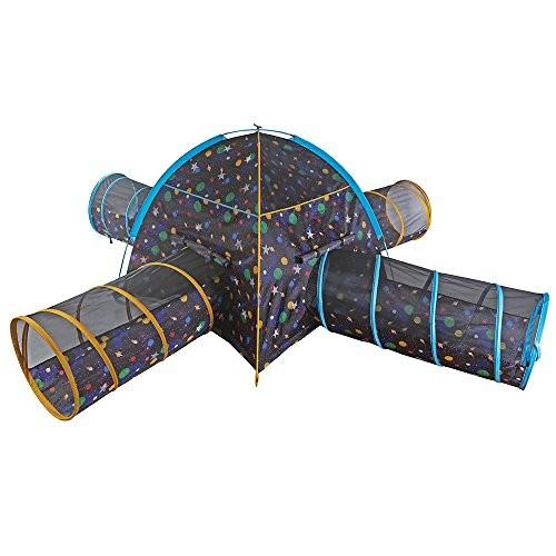 パシフィックプレイテント Pacific Play Tents Kids Galaxy Combo Dome Tent with 4 Tunnels Glow in the