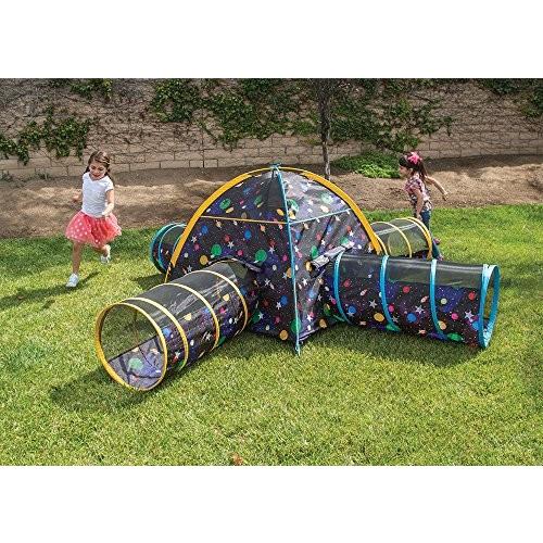 パシフィックプレイテント Pacific Play Tents Kids Galaxy Combo Dome Tent with 4 Tunnels Glow in the_1