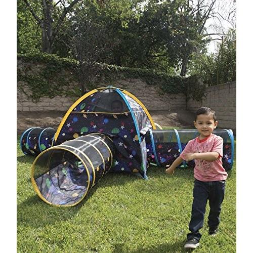 パシフィックプレイテント Pacific Play Tents Kids Galaxy Combo Dome Tent with 4 Tunnels Glow in the_4