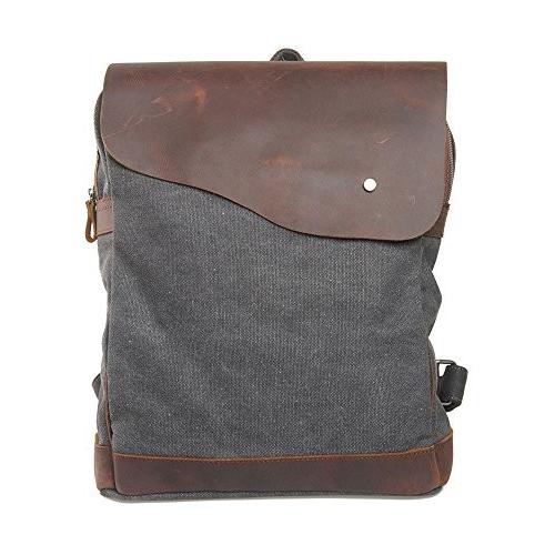 ロバート・エドワード・リー基準打数 Leaper Vintage Canvas Leather Backpack School Bag Travel Backpack Rucksack Laptop Bag wit ゲーム、おもちゃ-その他おもちゃ
