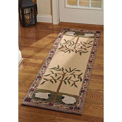 Park Designs Willow and Sheep Hooked Rug Runner 24X72, 24 x 72 141