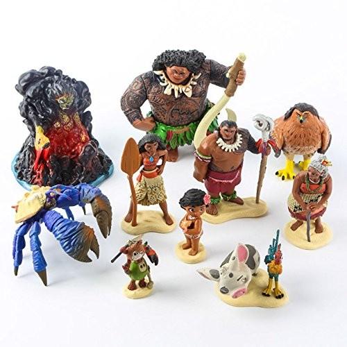 ディズニー　モアナ　お人形　New 10pcs/set Disney Moana Toys PVC Doll Action Figure Maui Pua Heihei