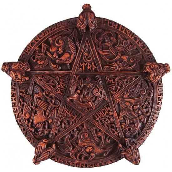 Large Knotwork Pentacle Wall Plaque Wood Finish その他キッチン、日用品、文具-キッチン、日用品、文具