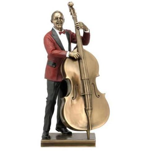 Double Bass Player Statue Sculpture Figurine - Jazz Band Collection｜wakiasedry