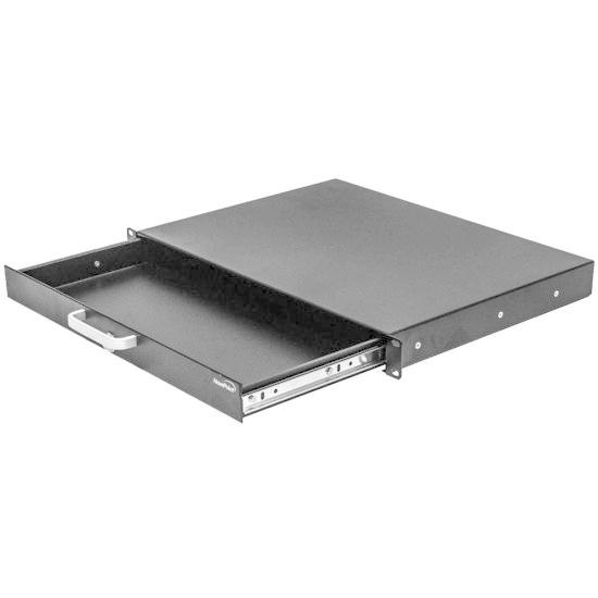 NavePoint ラックマウント引き出し 19インチサーバーキャビネットケース DJ用 ロックとキー付き 1U ブラ