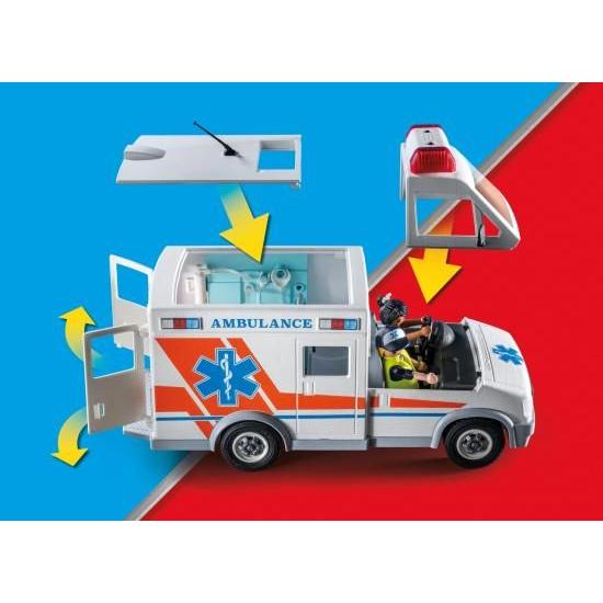 Playmobil 救急車 アクセサリーとフィギュア3体付きの画像