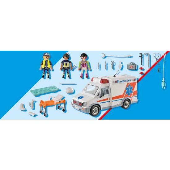 Playmobil 救急車 アクセサリーとフィギュア3体付きの画像