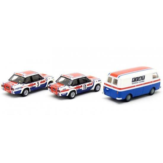ブレキナ 1/87 フィアット 131 アバルト 2台 + 238 ワゴン フィアット フランス サービス BREKINA Fiat Aの画像