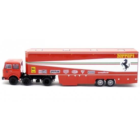 ブレキナ 1/87 フィアット 691 トランスポーター + フェラーリ F1 312 T2 2台 + フィギア6体 セット BREKの画像