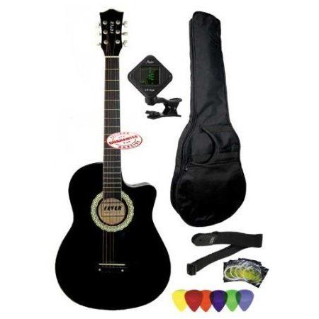 Fever (フィーバー) 3/4 Size Acoustic Cutaway Guitar Packages Black FV-030C-BK-PACK アコースティッ 2枚目