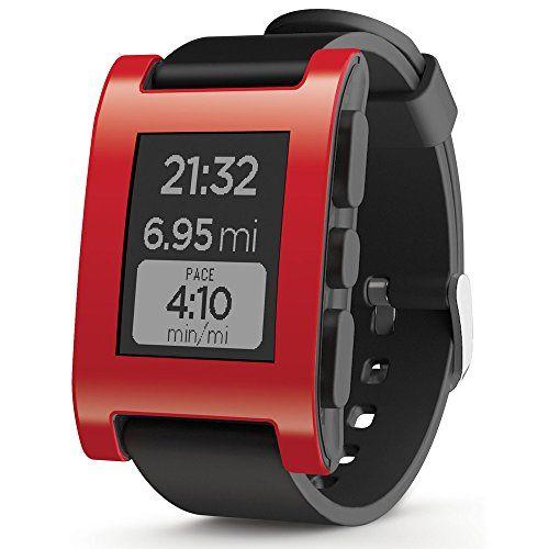 Pebble Smartwatch for iPhone and Android ( ブラック / レッド )